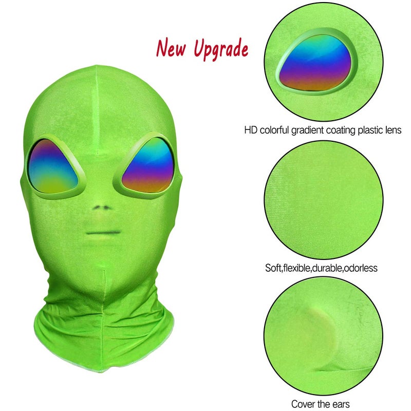anroog Halloween Alien Mask for ET Cosplay Costume Halloween Party,Alien 3D Full Face Mask for Adults - Image 2